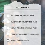 Orillia and Lake Country summer camping checklist