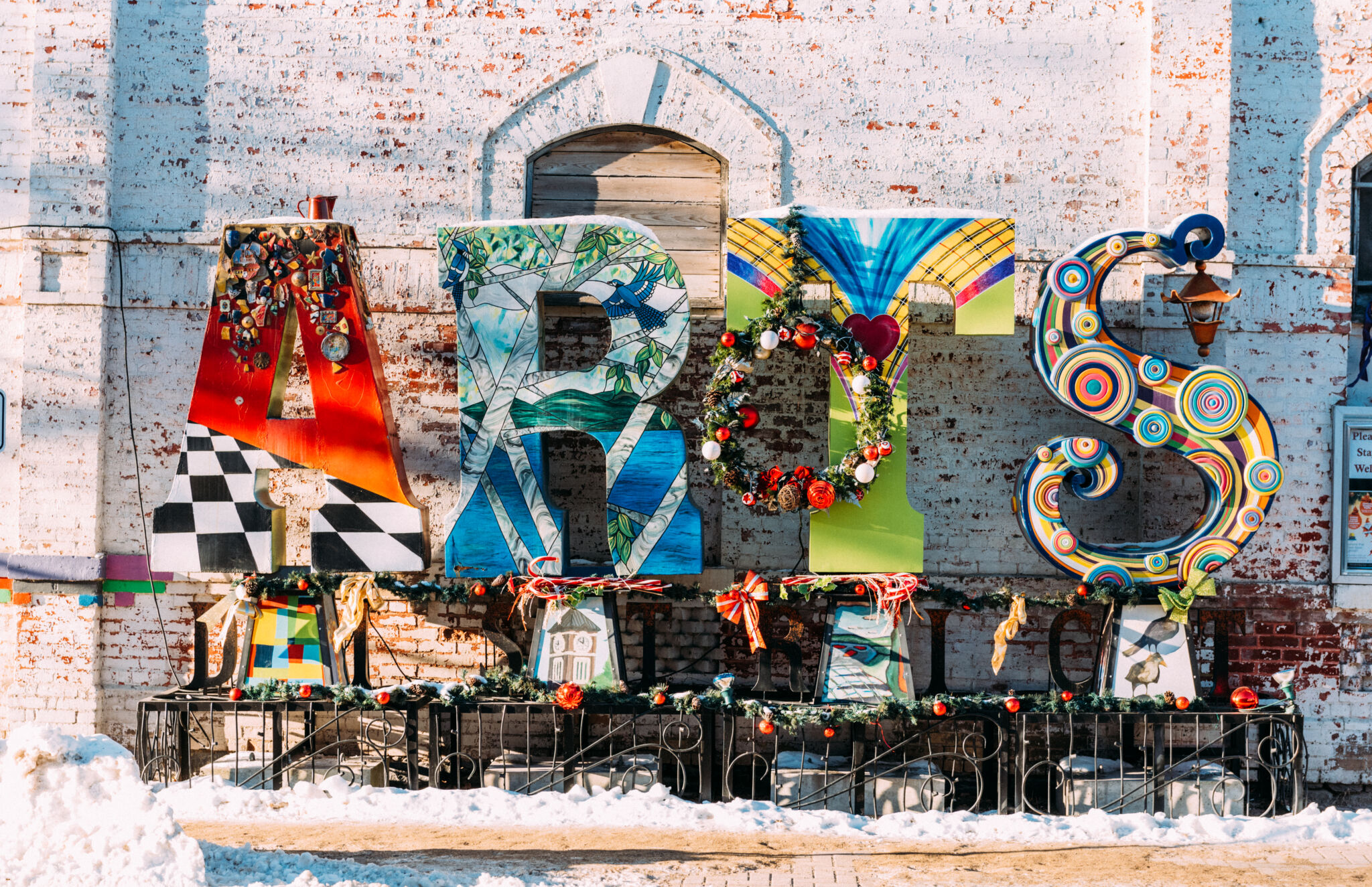 ARTS district sign Orillia Winter