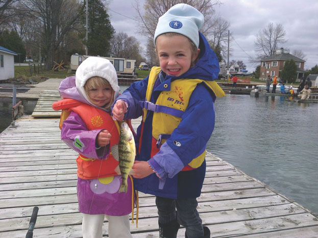 Kids participating during the fishing derby