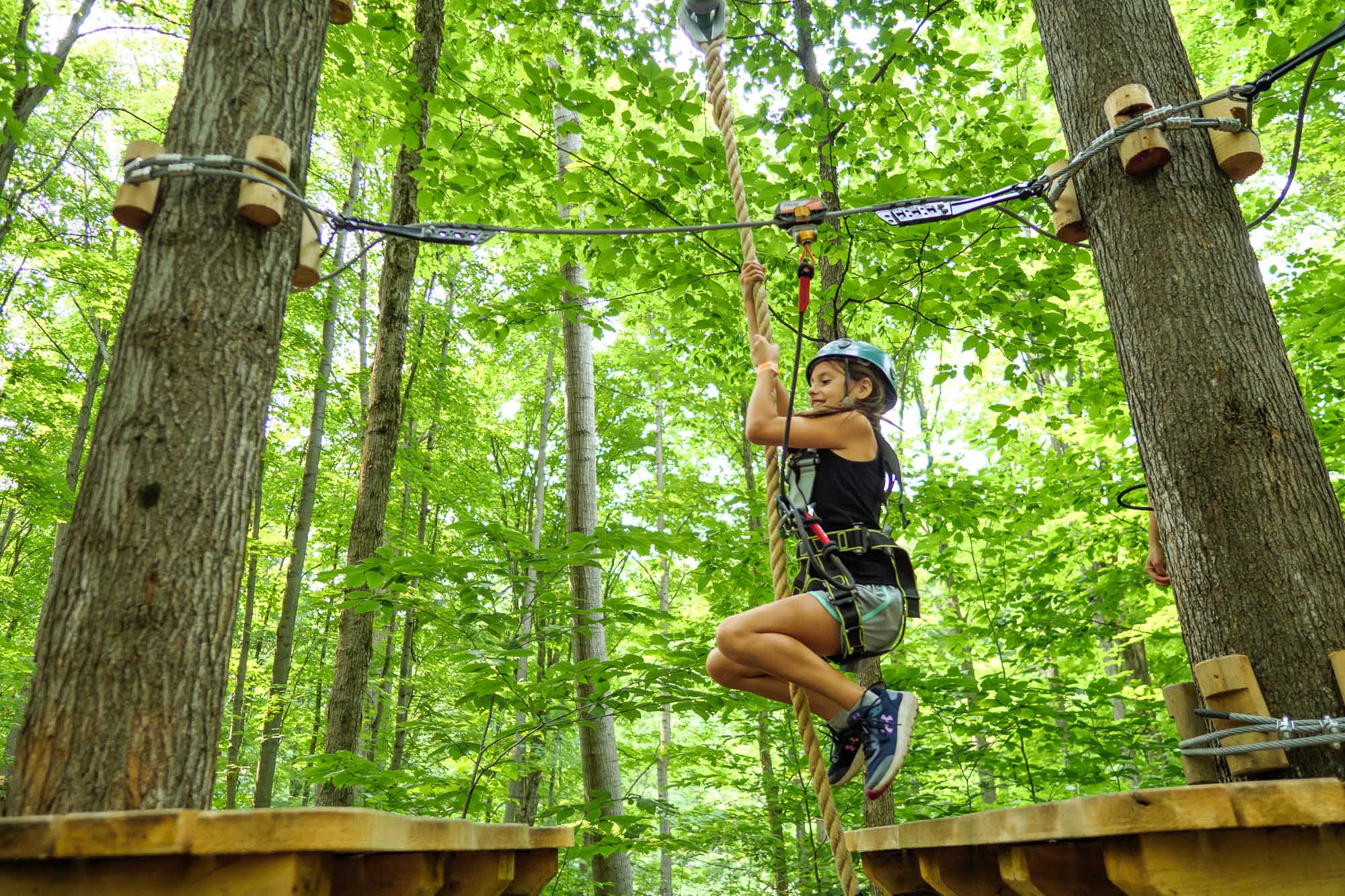Treetop trekking summer outdoor family fun