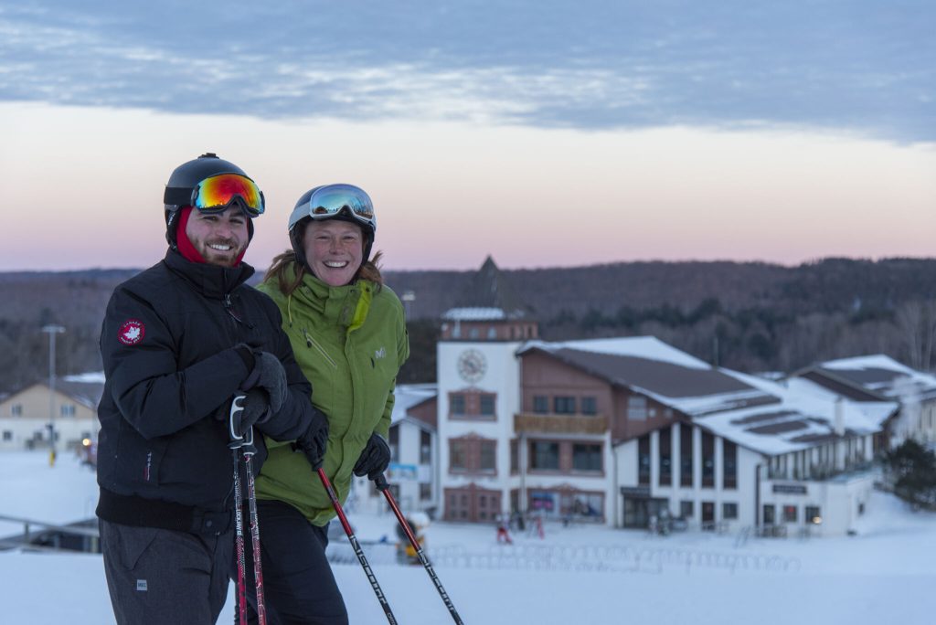 Winter ski moonstone couple
