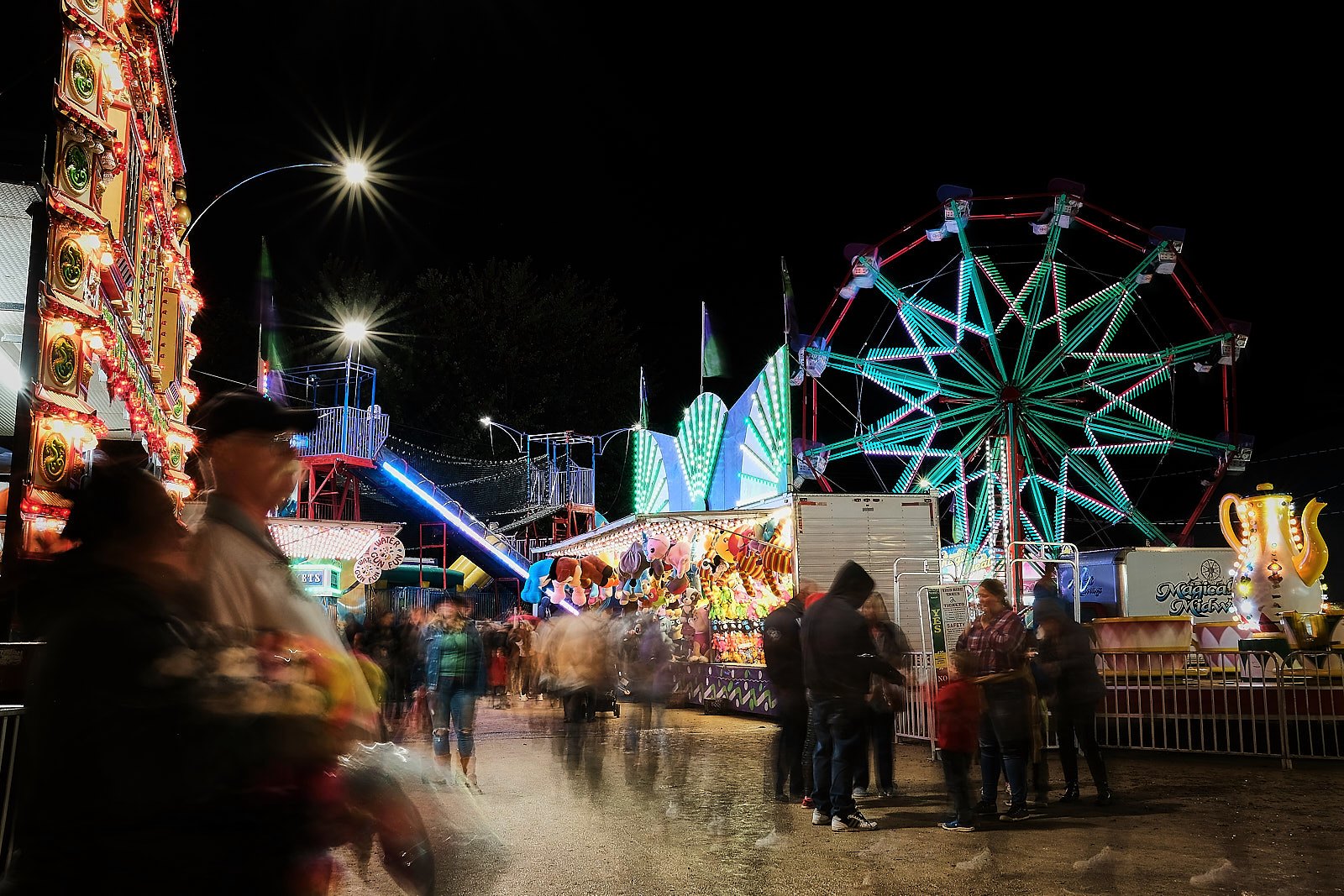 Coldwater Fall Fair midway at night