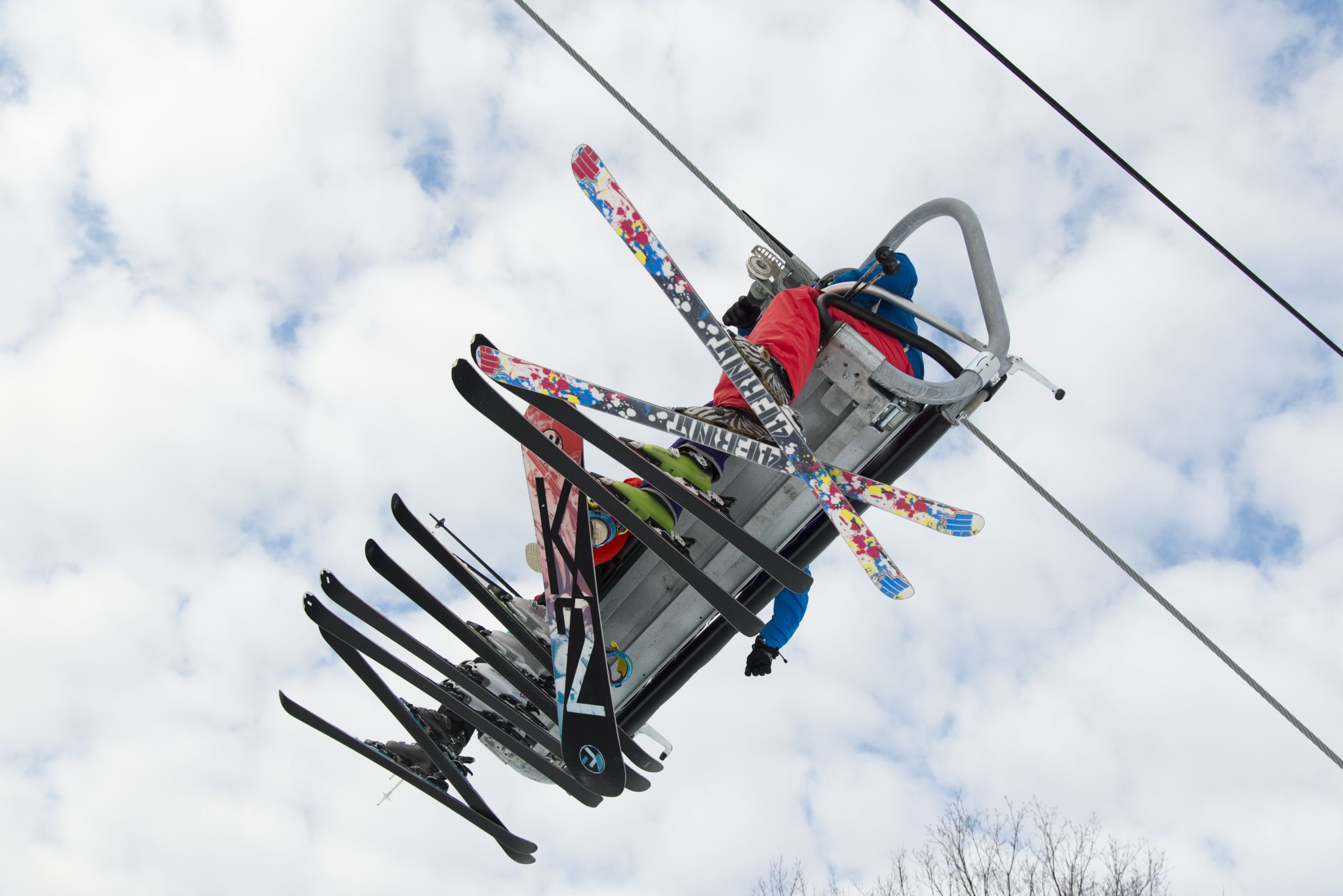 Snowboarder performing an aerial jump