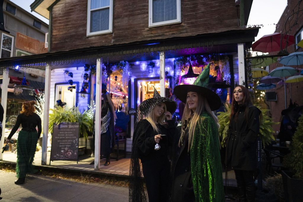 Costumed visitors at Coldwater Witches Walk