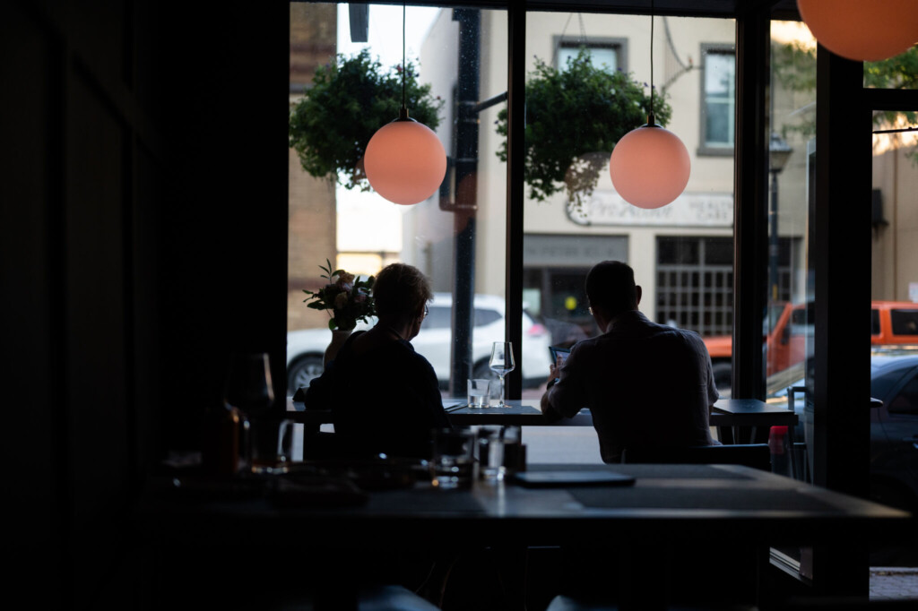 Dining room inside a downtown Orillia restaurant