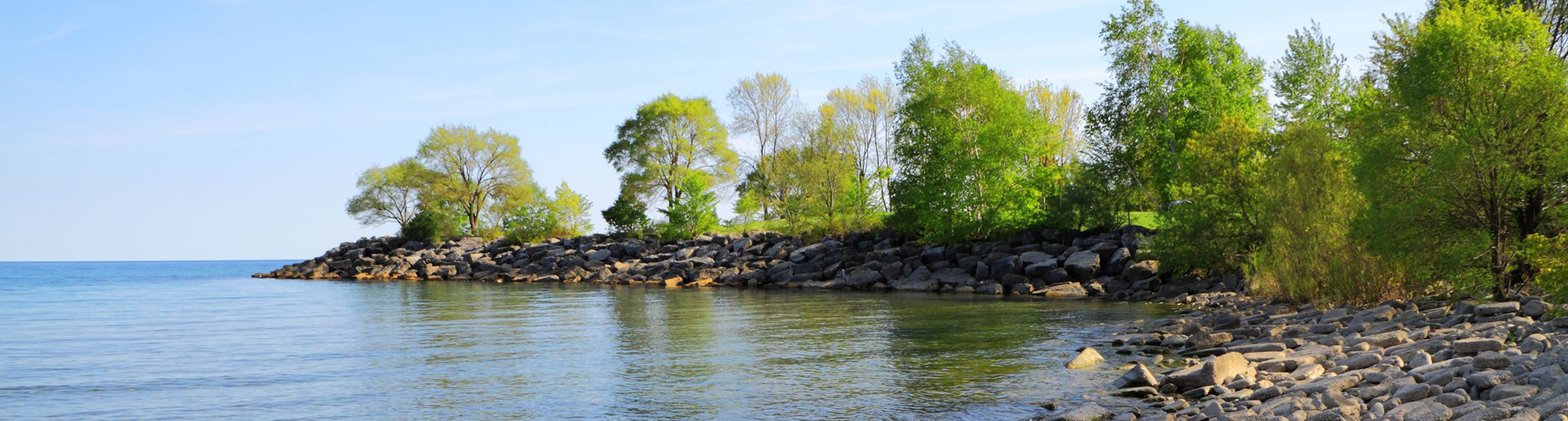 Lake with rocky shoreline